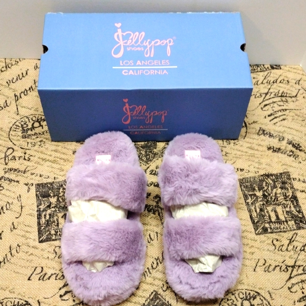 Jellypop Women Shoes Comfort Fit Delight Lilac Fur Slippers M (7-8) Med DLF #2R